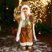 Дед Мороз "В золотом костюме, с ёлочкой и подарками" 23х45см